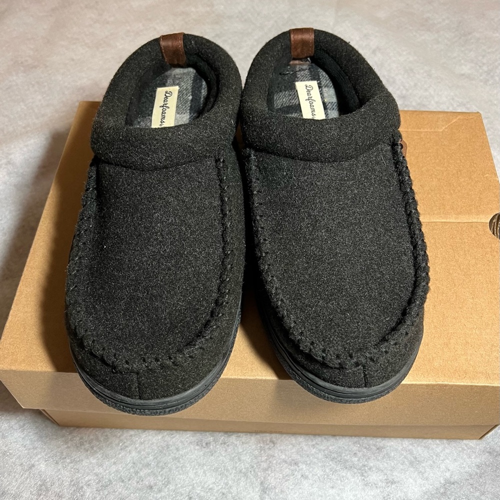 Dearfoams Men's Clog Style Slippers Wool Blend.  Size Large (US 11-12)